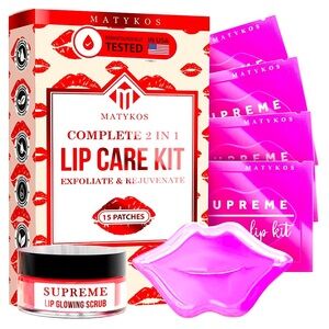 Vegan Lip Mask and Lip Scrub Kit - Strawberry